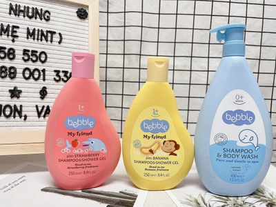 Шампон и гел за туширање за бебиња Bebble Chamomile and Linden, 2 во 1, 400 ml