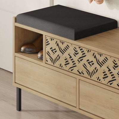 Stol për koridor Decortie Heaton, 110x37x56cm, kafe e hapur