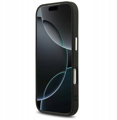Kapak telefoni Karl Lagerfeld Leather MagSafe, për iPhone 17 Pro Max, i zi