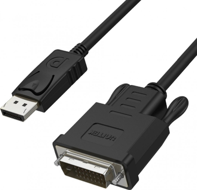 Kabllo Unitek Y-4118BA, DisplayPort - DVI-D, 1.8m, e zezë