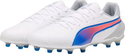 Këpucë futbolli Puma KING Match FG AG M 107863 02, lëkurë natyrale, të bardha