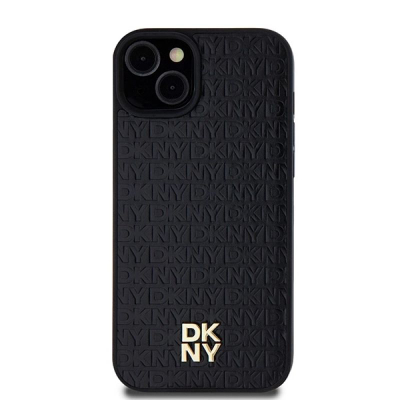 Mbulesë telefoni DKNY DKHMP15SPSHRPSK, iPhone 15 14 13 6.1", hardcase lëkurë, e zezë