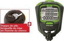 Kronometër sportiv Tremblay Stopwatch 30 Memories, 30 memorje, i papërshkueshëm nga uji, i zi me jeshile