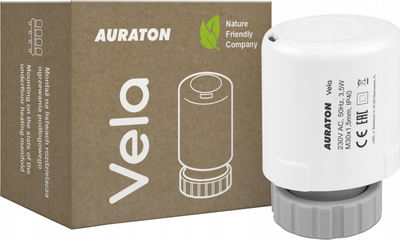 Aktuator termik Auraton Vela 638, 230V, filetë M30x1.5, i bardhë