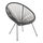 Kolltuk Acapulco pakoworld metal-pe rattan në nuancë të zezë 68.5x74.5x84cm