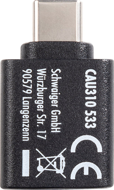 Adapter USB Schwaiger CAU310 533, USB Type C në USB Type A, USB 3.1, i zi