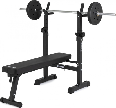 Stol i drejtë fitnesi Zipro Core, 230kg, 70 - 105 cm, i zi