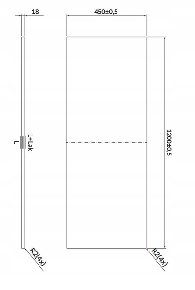 Banak banjoje Cersanit Larga S932033, 120x45 cm, blu mat