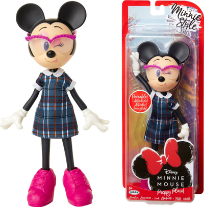 Kukull Disney Jakks Pacific Minnie Mouse Preppy Plaid, 24cm, për fëmijë 3+, shumëngjyrëshe
