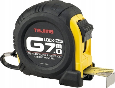 Metër Tajima G-Lock, 5m 25mm, çelik, verdh e zi