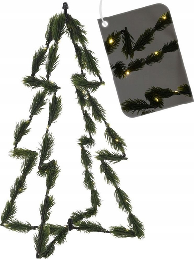 Pemë dekorative Krishtlindjesh Orion 3D, 40cm, 30 drita LED, e gjelbër