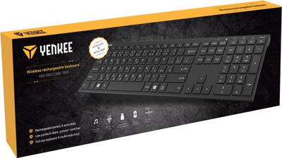 Tastierë Yenkee SLIM, wireless, DE, e zezë