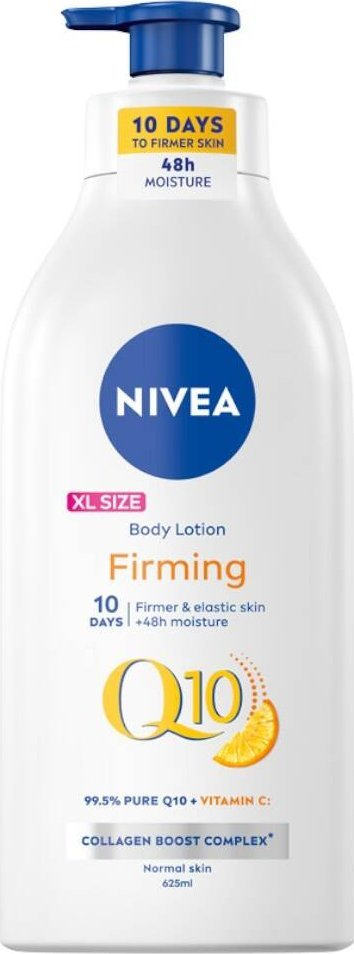 Лосион за тело Nivea Q10 Vitamin C Body Firming, 625ml, за зајакнување на кожата