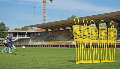 Mur trajnues futbolli YakimaSport ELITE, 180cm, gome plastike, i verdhë