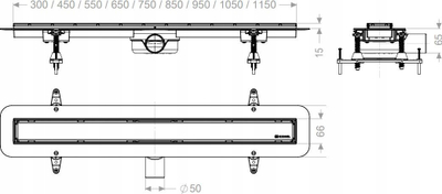 Kanalete dushi Kessel Linearis Compact, 75 cm, inox