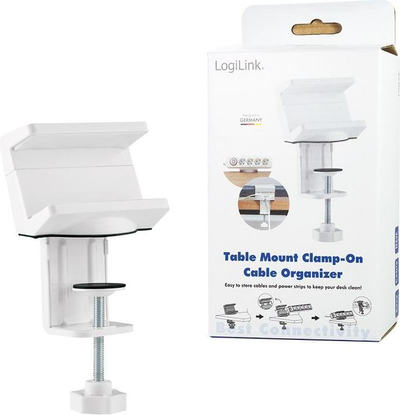 Organizues kabllosh LogiLink White Holder KAB0067, me kapëse tavoline, bojë e bardhë