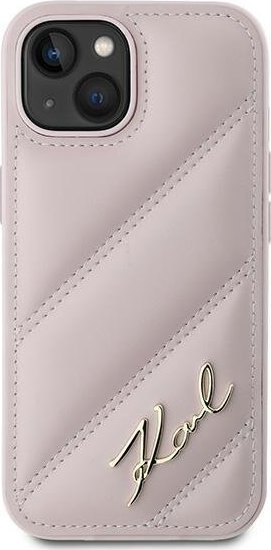 Mbulesë telefoni Karl Lagerfeld KLHCP14SPQDSMGP për iPhone 14, 15, 13 6.1\", hardcase, rozë