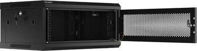 Rafte muri Lanberg WF01 19", 4U, 600x450 mm, derë e perforuar, i zi