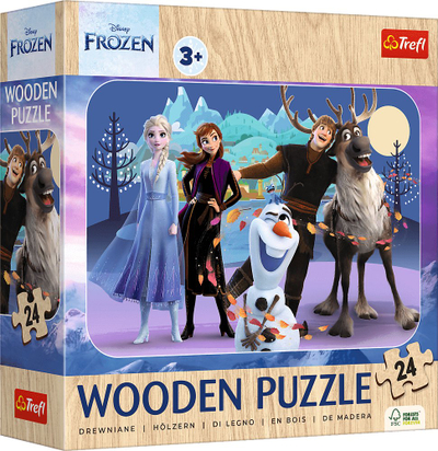 Puzzle druri Trefl Wooden Puzzle Junior Bluey, 24 copë, shumëngjyrësh