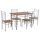 Set ngrënieje 5-pjesësh Peary 110x60x74Hcm (HM9416.12), argjendtë