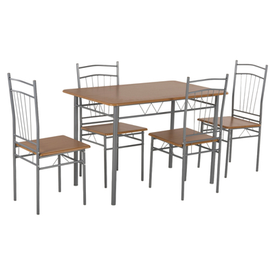 Set ngrënieje 5-pjesësh Peary 110x60x74Hcm (HM9416.12), argjendtë