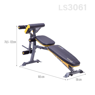 Stol ushtrimesh HMS LS3061 Premium, 4‑në‑1, i rregullueshëm, i zi