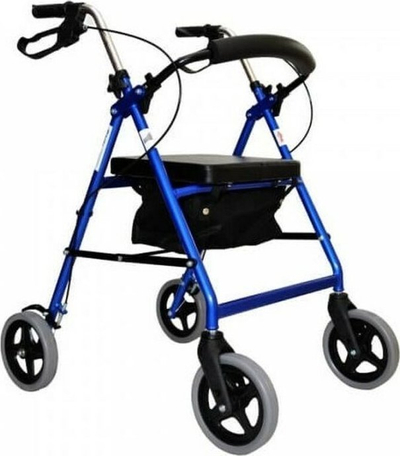 Rolator Mobilex Impala Standard, ulëse 53 cm, ngjyrë blu metalik