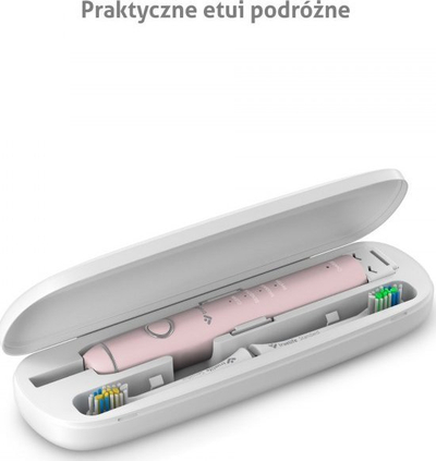 Furçë dhëmbësh sonike TrueLife SonicBrush Compact, me bateri që rimbushet, me kuti udhëtimi, rozë