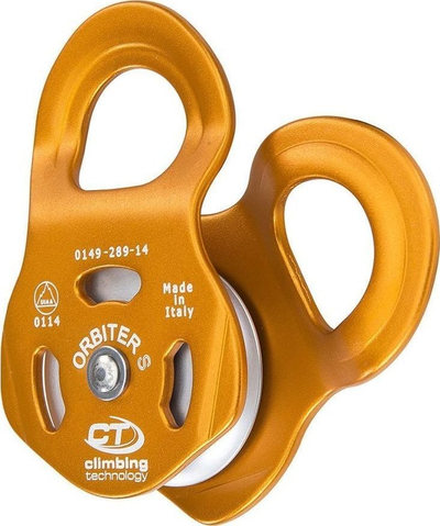 Bllok rrotullues alpinizmi Climbing Technology Orbiter S, deri 13 mm, 32 kN, ngjyrë portokalli