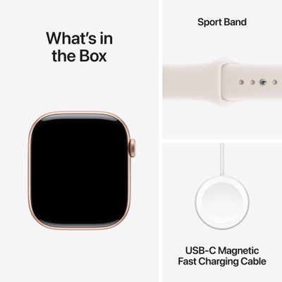Apple Watch Series 11 GPS 42mm Rose Gold Aluminium Case with Light Blush Sport Band, M/L