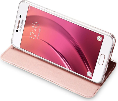 Mbulesë magnetike Dux Ducis Premium për Huawei Y3 2017, lëkurë eko, rozë gold