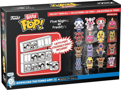 Set figura koleksionuese Funko Bitty Pop Five Nights at Freddy’s, 4 mini figura vinili, me figurë mister, shumëngjyrëshe