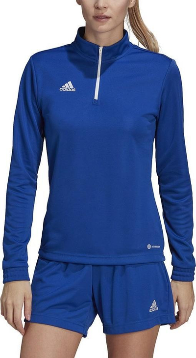 Bluzë sportive për goca Adidas Entrada 22 Top Training HG6284, AEROREADY, me jakë të ngritur, blu