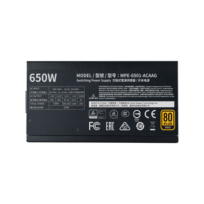 Burim energjie Cooler Master MWE Gold 650 - V2 Full Modular, 24-pin ATX, 650 W