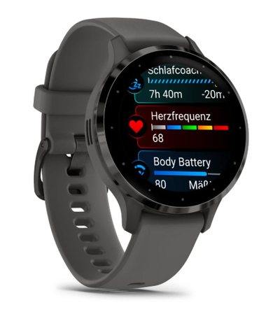Ora smart Garmin Venu 3S, ekran AMOLED, 5 ATM, gri slate
