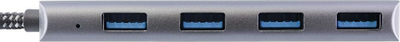 HUB USB InLine USB 3.2, USB C në 4x USB A 10Gb/s, alumini, gri