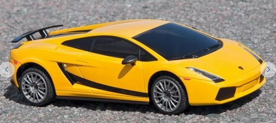 Lodër makinë me pult Lamborghini Super Leggera, shkalla 1:24, për kalamoj 6+, e verdhë