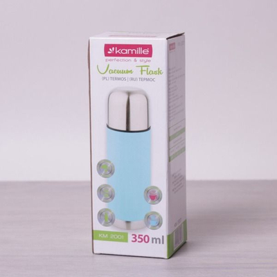 Termus për kalamaj Kamille KM 2001, 350 ml, inoks, blu