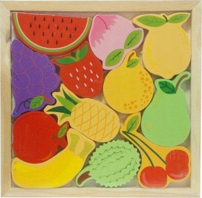 Puzzle druri 3D Fruits Swede, lodër edukative, shumëngjyrësh