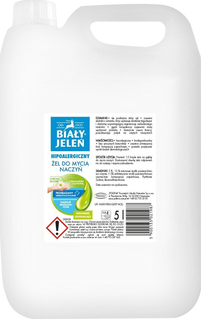Xhel enësh Biały Jeleń me kamomil, 5L, paketim për rimbushje