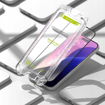 Xham mbrojtës Ringke Easy Slide për iPhone 15 16, 9H, 2 copë, transparent