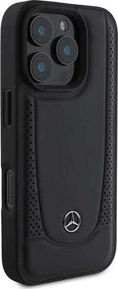 Këllëf telefoni Mercedes Leather Urban për iPhone 16 Pro Max, lëkurë, i hollë, i zi