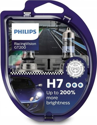 Llambë veture Philips RacingVision GT200 H7, halogjene, 12V 55W, e bardhë