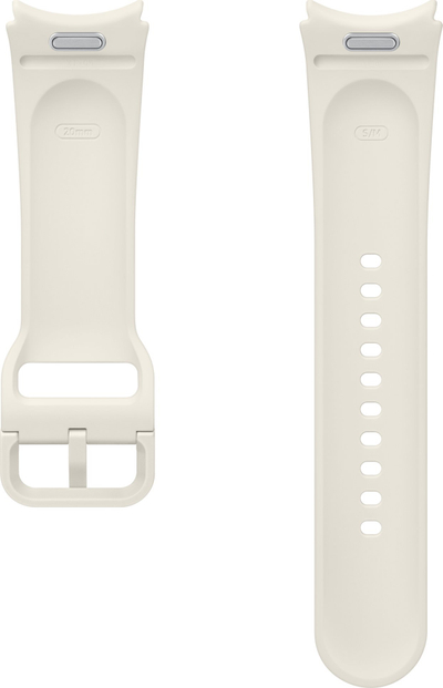 Rrip ore Samsung Galaxy Watch One Click Sport S/M, fluoroelastomer, për Watch 4 5 6, ngjyrë krem