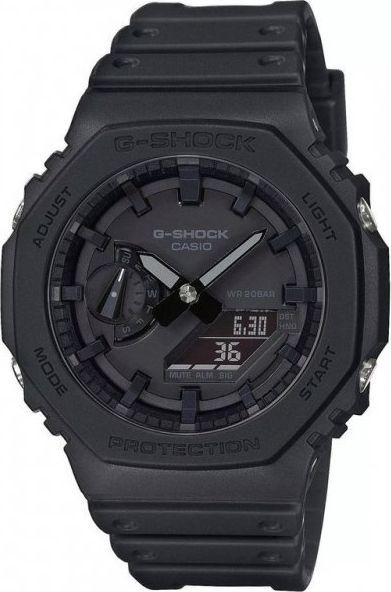 Ora dore Casio G-Shock GA-2100-1A1ER, sportive, rezistente ndaj goditjeve, e zezë