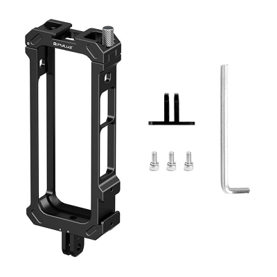 Kornizë mbrojtëse metalike Puluz Insta360 X4, aliazh alumini, me adapter tripod, e zezë