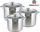 Set tenxheresh KingHoff KH-4312, 6 copë, 16L 13L 11L, inoks