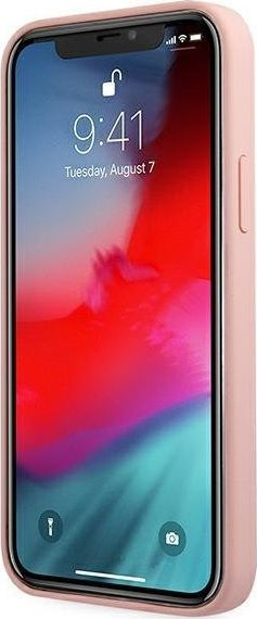 Kuti mbrojtëse Guess GUHCP12SLSVSPI për iPhone 12 mini, silikon, rozë