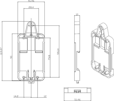 Mbajtëse DIN Rail Sonoff DR, ABS rezistent ndaj zjarrit, për panele elektrike, e bardhë