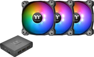Вентилатори за компјутер Thermaltake Pure Plus 12 RGB, сет 3x120 mm, со хаб, црни